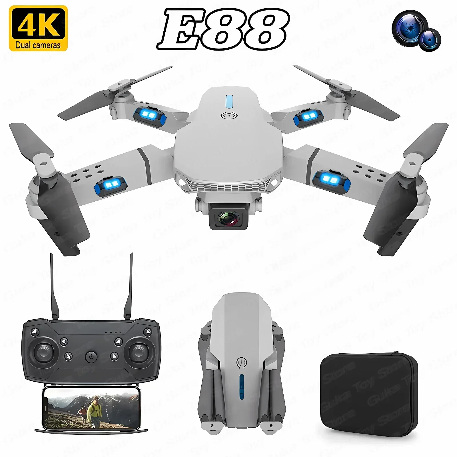 Drone Camera Professional - E88 Pro WIFI FPV الطائرة بدون